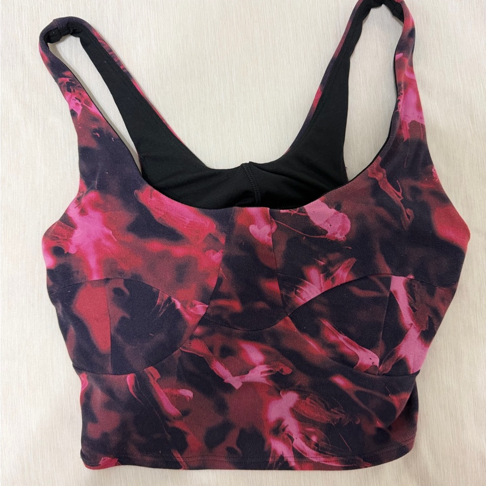 Lululemon Women's Pink Black Tie-Dye Longline Bralette